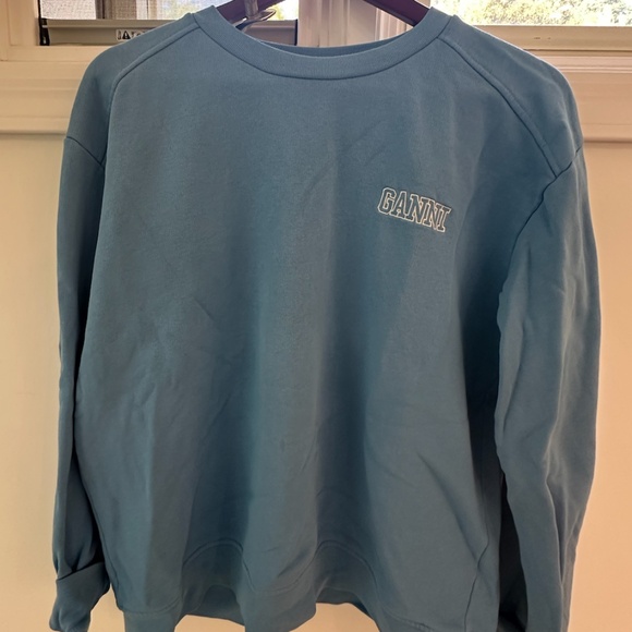 Ganni Drop-Shoulder Sweatshirt in blue - Picture 3 of 6